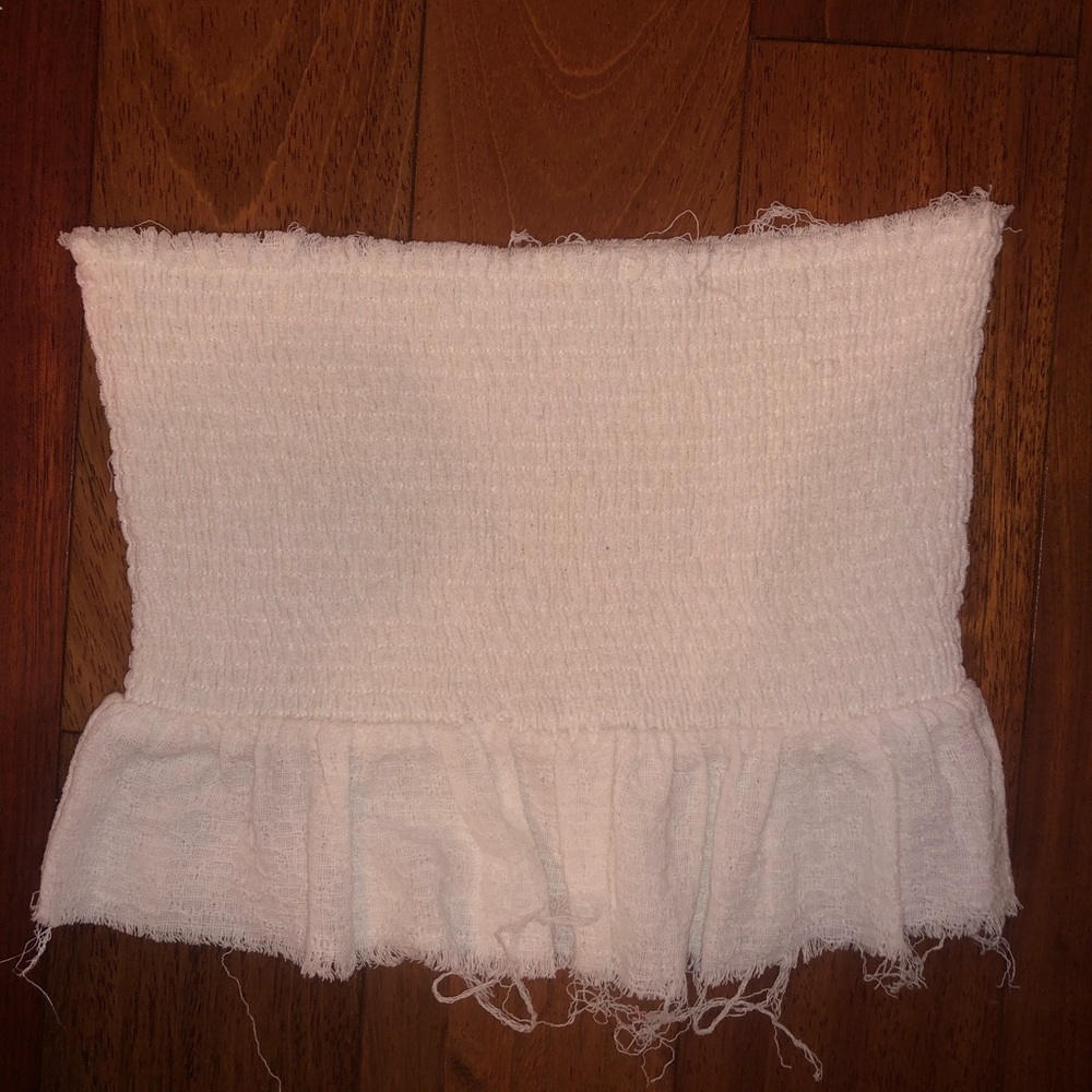White peplum tube top